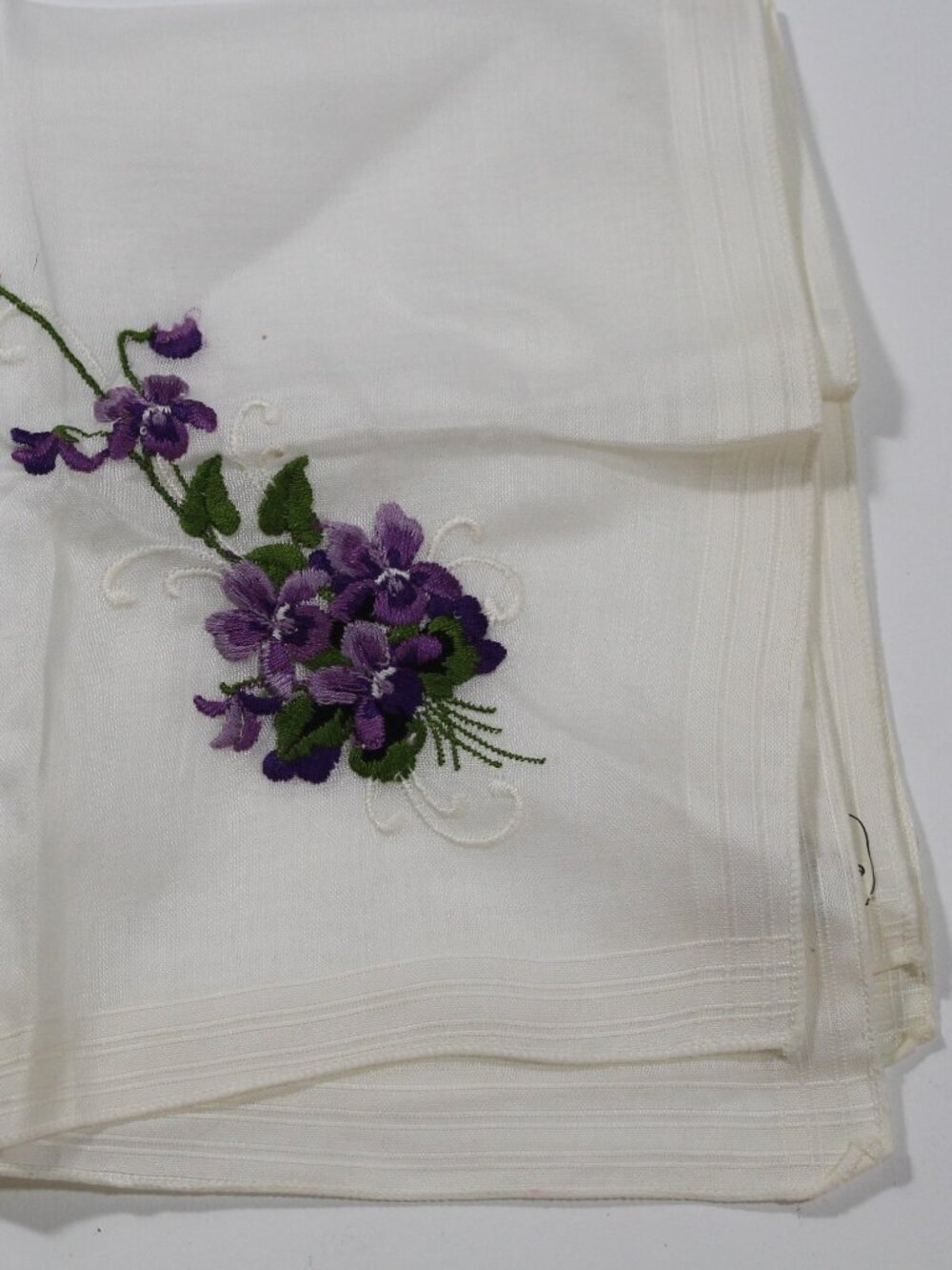 Fancy Vintage Burmel Switzerland Handkerchief Purple Violets
